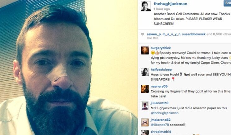 Hugh Jackman, colpito da tumore, lancia un appello su Instagram
